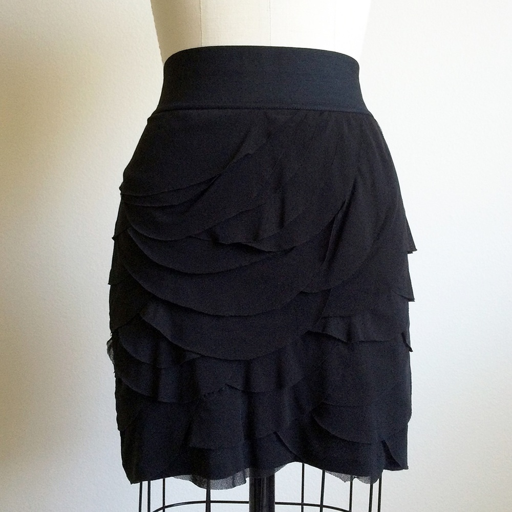 Express Black Layered Petal Skirt